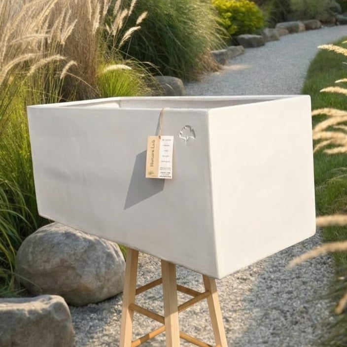White Rectangular Pot