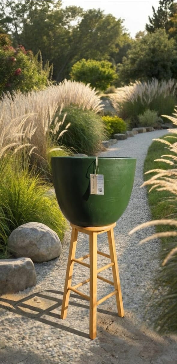 Dark Green Rounded Pot
